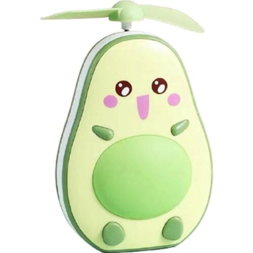 Portable Avocado Shape Makeup Mirror Three Way Fill Cooler Fan Fill Make-up Light USB Handheld Mirror Mini Air Light Mirror Z0W2