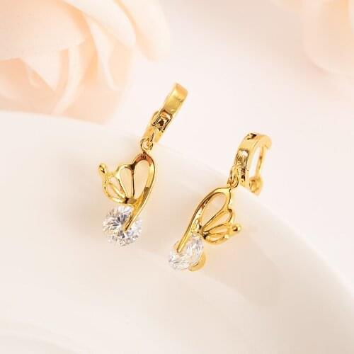 Brand high quality Fashion Gold Zircon Crystal Ear Earrings Trendy Elegant Women Wedding bridal Party Jewelry Earring gift