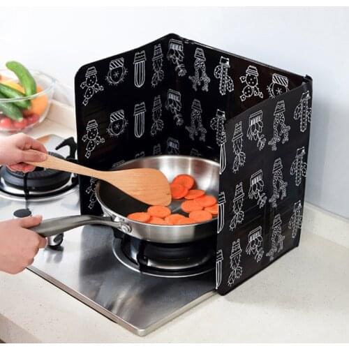 Aluminum Foldable Kitchen Gas Stove Baffle Plate Kitchen Frying Pan Oil Splash Protection Screen Oil Splash Proof Kitchen Tools
