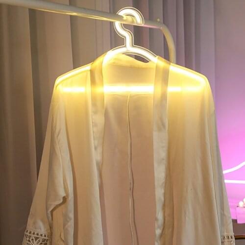 LED Light Wardrobe Night Lights Clothes Hanger LED Neon Lights Colorful Wall Hanging Neon Sign Store Night Lamps