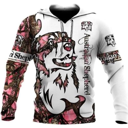 AUSTRALIAN SHEPHERD DOG 3D Print Spring Autumn Hoodie Man Women Harajuku Outwear Zipper Pullover Sweatshirt Casual Unisex