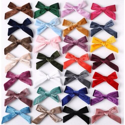 1PC Kids Velvet Bows Hair Clip Hairpins for Women Autumn winter Hairgrips Headwear Cute Bow Barrettes Hair Accessories