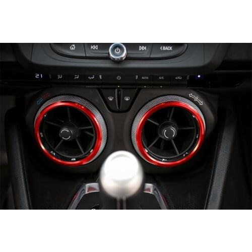 4PCS ALU Air Conditioning Outlet Ring Protection Cover Trim Cap for Chevrolet Camaro 2017+ Car Interior Decoration Accessories