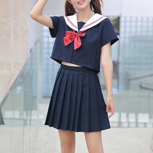 Woman School Uniforms Sexy Collage Student Sailor Party Cosplay Costume Japanese Short Sleeve JK Suit Girls Pleated Skirt