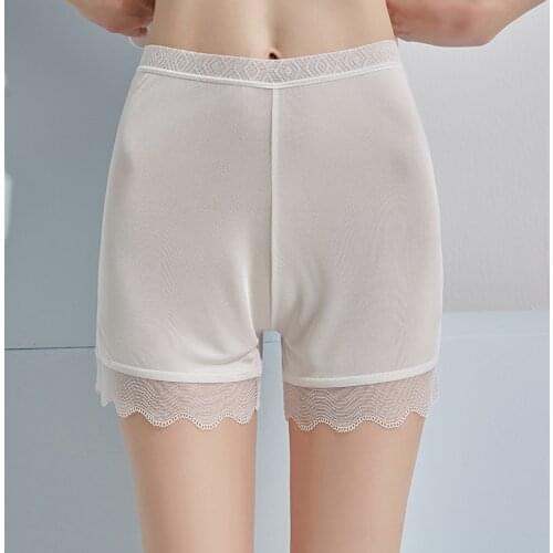 Womens Slip Shorts Leggings 23% Silk Safety Mid Thigh Lace Undershorts Boyshorts for Under Dress