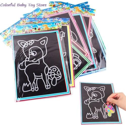Hot Sale 1PCS High Quality 9*12CM Random Small Size Kids Scraping Painting Educational Toys For Children