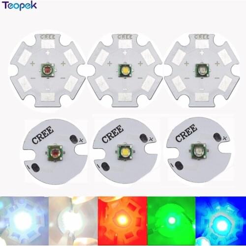 10pcs Cree XP-E XPE R3 Q3 1W 3W LED Emitter Light White Green Warm white Red Blue Yellow 450nm 8/12/14/16/20mm Base Free Shiping
