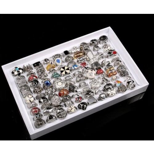 100Pcs Mixed Style Irregular Rings Stainless Steel Ring Exquisite Workmanship Comfortable To Wear for Women Charm Jewelry Gifts