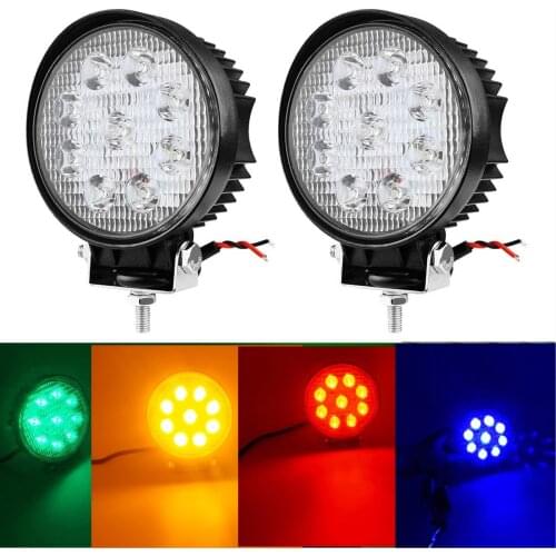 27W Spot Green Round Work LED Light Fog OffRoad Bar Driving Lamp Waterproof for Hunting Pickup UTV Truck Car Boat 4X4 ATV 12V24V