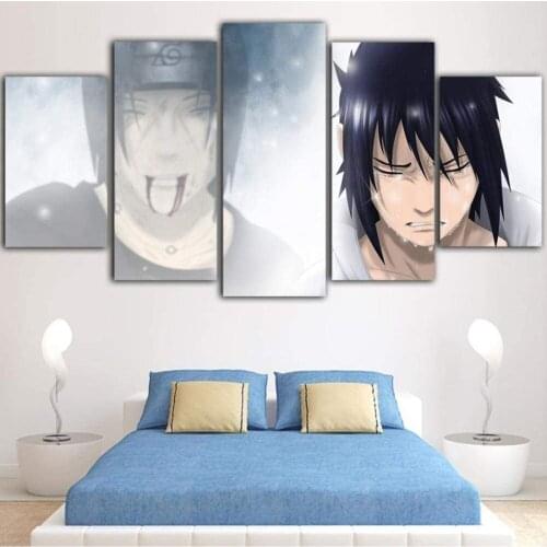 5 Piece Wall Art Canvas Anime Manga Prints Figure Ninja Sasuke Pictures And Posters Modern Home Bedroom Decoration Paintings