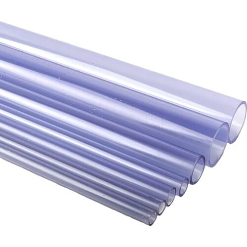 50cm O.D 16~280mm Anti-Corrosion Transparent PVC Pipe Aquarium Fish Tank Chemical Liquid Water Tube Line Visiable UPVC Pipe