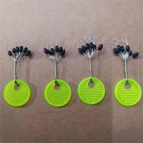 60pcs 10 Group Set High Quality Rubber Space Beans Sea Carp Fly Fishing Black Rubber Oval Stopper Fishing Bobber Float Bean