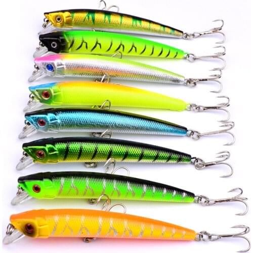 9cm/8g Stripe Wobbler Isca Artificial Minnow Fishing Lure Crankbait Sea Fishing Dive Hard Bait stickbait Trolling Jerkbait Pesca