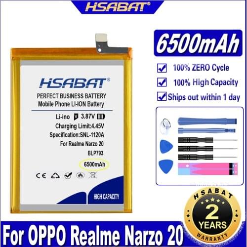 HSABAT BLP793 6500mAh C11 C12 C15 Battery for OPPO Realme Narzo 20 Batteries