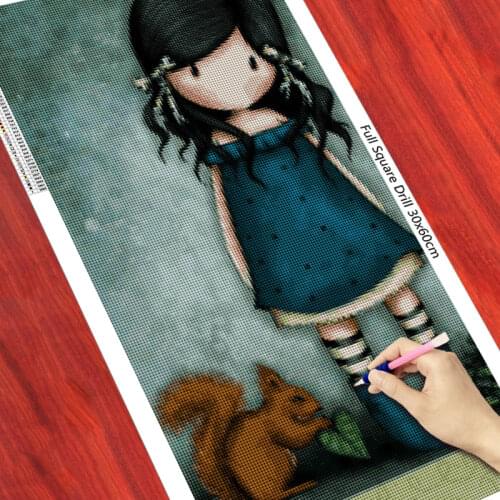 New Diamond painting Cartoon girl child doll Balloon princess 5D DIY Full Square Drill embroidery Cross stitch Round mosaic GG16