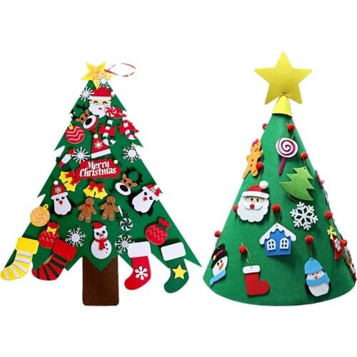 DIY Felt Christmas Tree Christmas Ornaments Decorative Xmas Children Gifts Party Supplies Accessories Home Festival Decoration