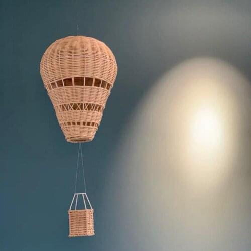 Home Decor Hand-woven Rattan Hot Air Balloon Portable Natural Photograph Prop Wall Hanging Home Decor Shop Window Decorations