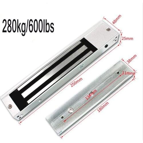600LBS Electric Magnetic Lock DC 12V 24V Single Door Electromagnetic Lock Door Access Control EM Lock 280KG