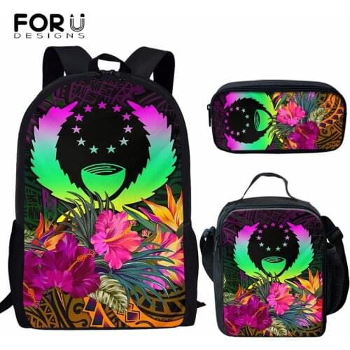 FORUDESIGNS Pohnpei Polynesian Hibiscus Print Children School Bag 2021 New Backpack for Teenager Girls Kids Fashion Shoulder Bag