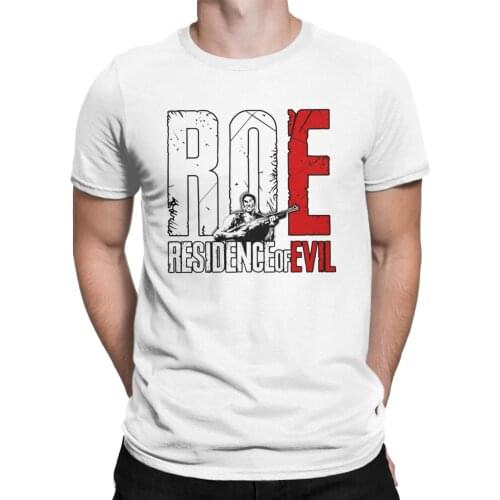 Funny Residence Of Evil Logo T-Shirt for Men Crewneck Pure Cotton T Shirts Game Short Sleeve Tees Printed Clothes