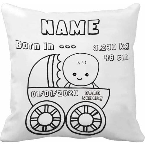 Custom Birth Data Printing Bell Throw Pillow Case Decorative Cushion Cover Pillowcase Birthday Gift By Lvsure