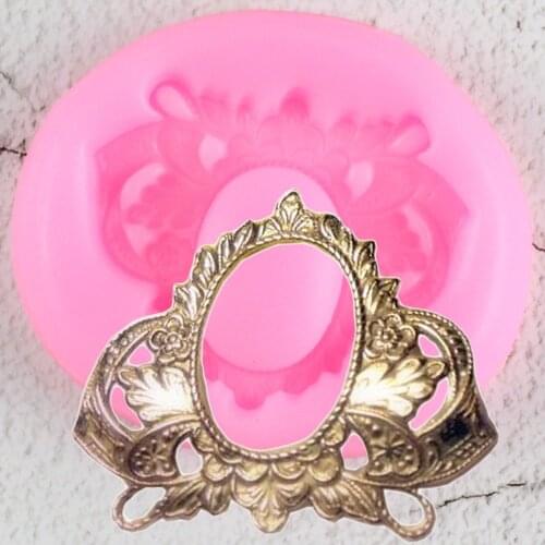 Cameo Victorian Frame Border Silicone Mold DIY Cupcake Topper Fondant Cake Decorating Chocolate Gumpaste Mold Candy Clay Molds