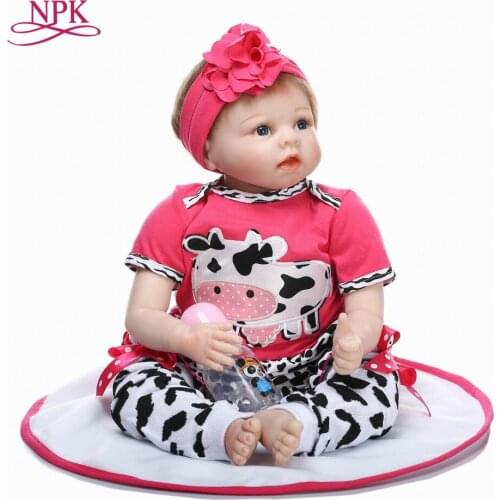 NPK reborn doll with soft real gentle touch 22inch early educational doll silicone vinyl gifts for child