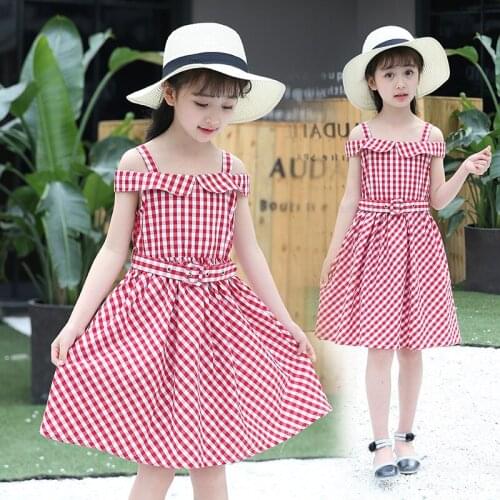 Girl Summer Dress 2018 Casual Plaid Girls Dresses Clothes Children Clothing For 3Y-14Y Kids Party Dress For Girls Princess