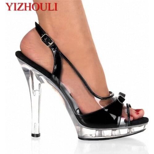 Hot Selling Ladys Sexy 5 Inch High Heels Peep Toe Sweetness 13cm High Heels Sandals Wedding Shoes Crystal Shoes