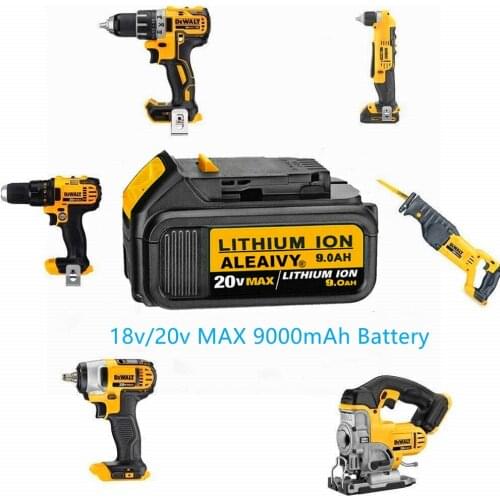 20v 18v Max XR Li ion Battery With Charger 18V9Ah Max XR Battery Power tool Replace Original Dewalt Battery DCB184 DCB181 DCB
