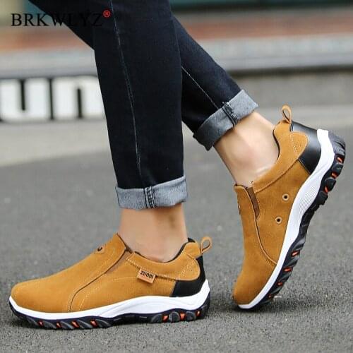 Mens Walking Shoes Slip-On Comfortable Anti-slip Sneakers Footwear Breathable Big Size 39-48 workout shoes womenshoes for men