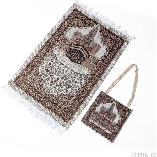 New Islamic Muslim Prayer Mat with Bag Salat Musallah Travel Praying Mat Islamic Praying Carpet Rug Prayer Blanket Gift