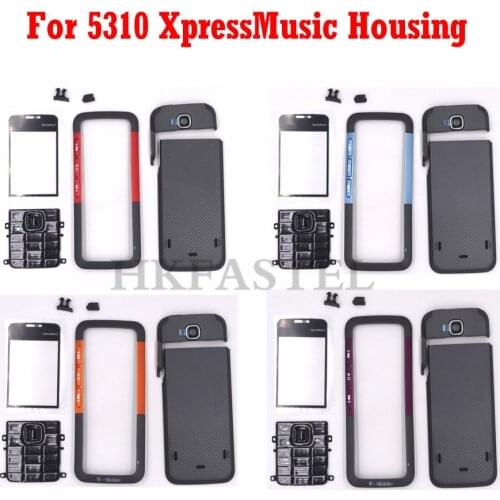 HKFASTEL New Original Housing For Nokia 5310 XpressMusic Front LCD Cover Back battery Case + English Keypad Tools Free shipping