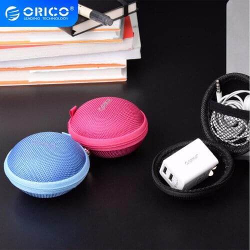 ORICO Mini Zippered Round Storage Hard Bag Earphone Box for SD TF Cards Earphone USB Cable Headphone Case