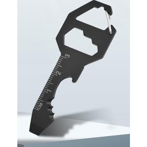 6 In 1 Metal Multi Card Tool Steel Bottle Opener Cutting Edge Hexagonal Wrench Pendant Outdoor Accerssories Tool For Key chain
