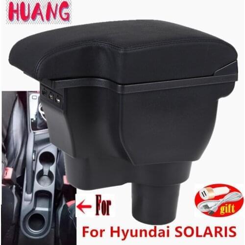 For Hyundai SOLARIS Armrest For Hyundai Solaris 2 Accent Verna Car Armrest box 2017 2018 2019 2020 2021 Storage box
