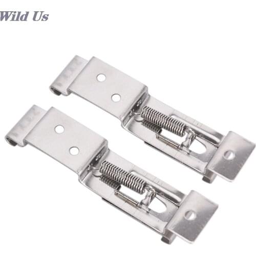 2pcs Car License Plate Spring Loaded Stainless Steel Bracket cars Frame Holder Trailer Number Plate Clips