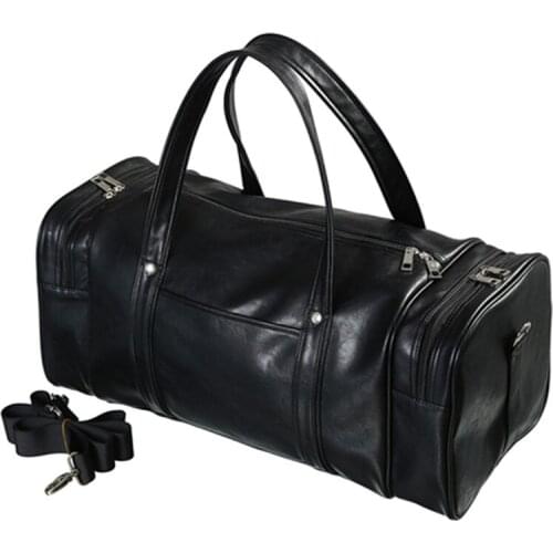 Casual PU Leather Travel Luggage Bag Fashion Student Portable Shoulder Duffel Package Women Men Unisex Large Capacity Handbag