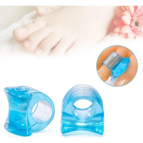2Pcs Transparent Blue Big Toe Separator Pad Bone Corrector Soft Silicone Gel Hallux Orthosis Valgus Separator Foot Care TSLM2