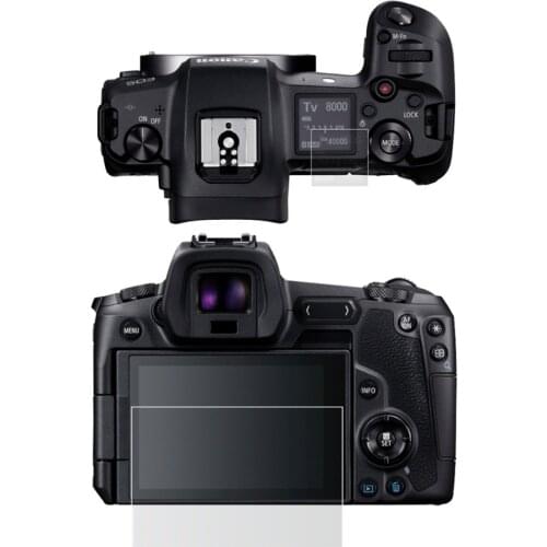 Self-adhesive Tempered Glass / Film Main LCD + Top Shoulder Info Screen Protector Cover for Canon EOS R EOSR Camera