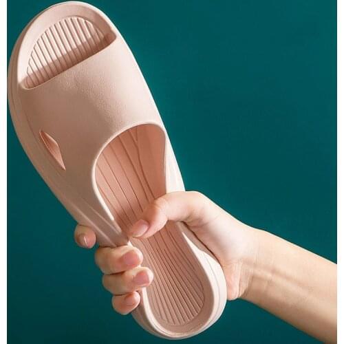 New Unisex Slippers Women Men Shoes Summer Bathroom Couple Indoor Thick-bottomed Ultra-soft Fashion Non-slip Floor Slides