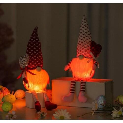 Illuminated Doll Dwarf Easter Faceless Doll Rudolph Decoration Supplies Christmas Faceless Doll Ornaments Party Props Gifts