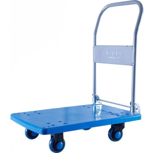 Cart Cargo Truck Flatbed Trolley Pull Cargo Trailer Folding Cart Portable Household Light Four Wheel