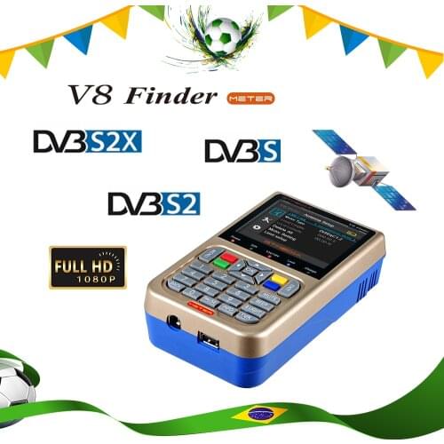 3.5 inch LCD V8 Finder Meter DVB-S/S2 Digital Satellite Finder HD H.265 MPEG-4 DVB S S2 Satellite Meter Full 1080P FTA Satfinder