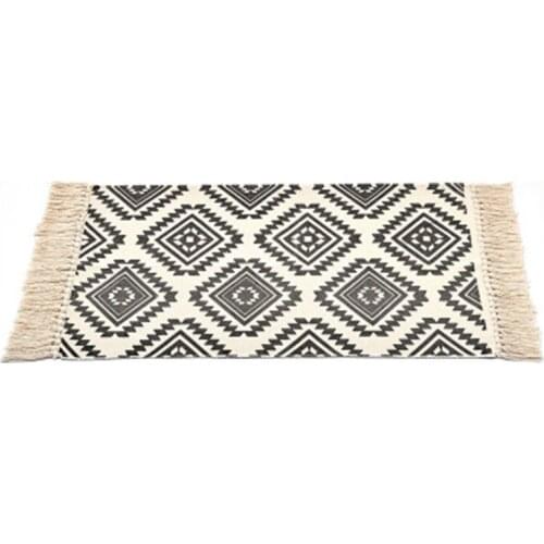 Vintage rug persian style woven mat bathroom living room carpet geometric handmade Bohemian carpet striped print pad