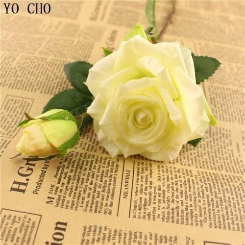 YO CHO Vintage Party Supplies Silk Flowers For Home Decoration Wedding Centerpieces Fake Flowers Real Touch Flower Bridal Flower