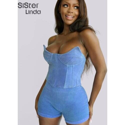 Sisterlinda Velvet Sexy 2 Piece Sets Women Casual Skinny Stretchy Wrap Corset Top+Biker Shorts Sporty Tracksuit Matching Outfits