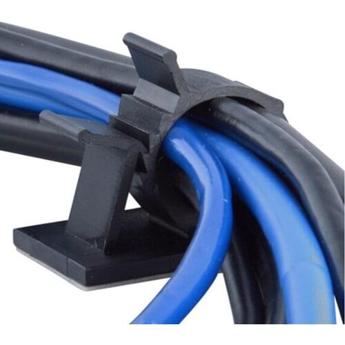 10PCS Black Wire Fixed Clip Car Line Clip Self Adhesive Cord Cable Wire Clear Up Clips Holder Clamps Wire Button 16mm