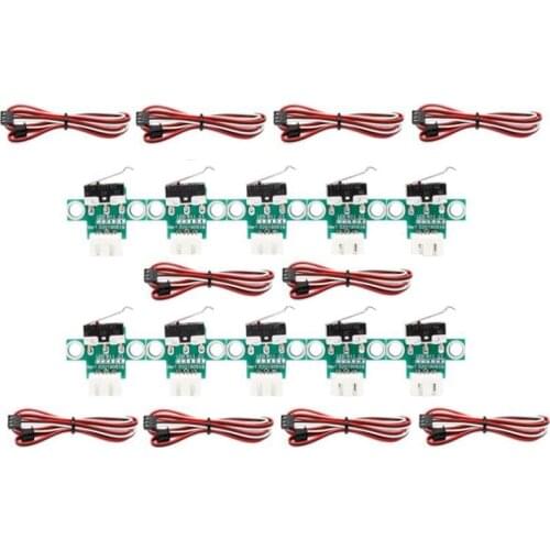 10Pcs 3D Printer Parts Mechanical Limit Switch Module Horizontal Type Endstop with Cable for DIY Motherboard Reprap