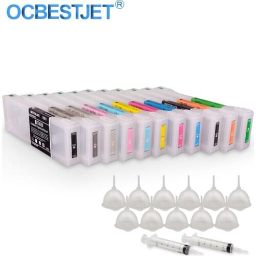 11Colors/Set T8061 T8061-T8069 T806A T806B Empty Refillable Ink Cartridge For Epson SureColor P7080 P9080 Printer 700ML/PC